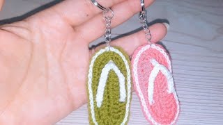 Adorable slipper flip flop keychains CrochetWithSaim FaniCrochet bellacococrochet [upl. by Chaddy]