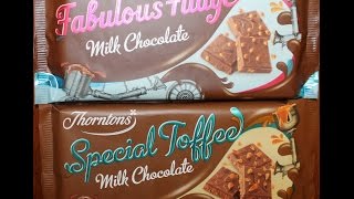 Thorntons Milk Chocolate Fabulous Fudge and Special Toffee Candy Bar Review [upl. by Ninazan]