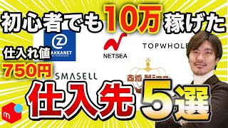 【メルカリ転売】知らなきゃ損！初心者でも10万稼げた仕入れ先5選 [upl. by Arrac]