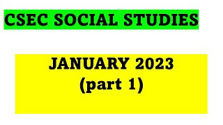 CXC SOCIAL STUDIES JANUARY 2023 [upl. by Aniale]