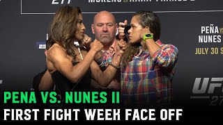 Julianna Peña vs Amanda Nunes 2 First Fight Week Face Off [upl. by Lehpar]