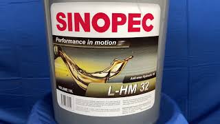 Sinopec LHM 32 AntiWear Hydraulic Oil  5 Gallon [upl. by Ursal165]