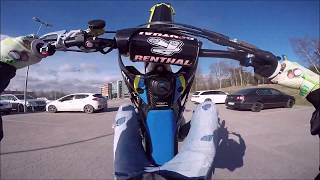 Supermoto with Skovby Wheelies Crash and Streetmurder [upl. by Nadiya]