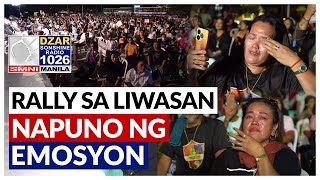 Mga dumalo sa Laban Kasama ang Bayan Rally emosyonal nang marinig ang banta ng PNP sa KOJC Cathedral [upl. by Yrehc]