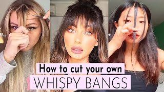 How To Cut Your Own WISPY BANGS  Hair Trend 2022 [upl. by Farro]