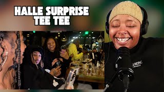 Halle Surprised DDG Sister Tee Tee For Her Birthday [upl. by Acirre]