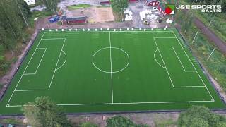 Futbolo stadionų įrengimas dirbtine žolės danga  JampE Sports Baltic [upl. by Latrell]