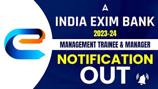 India Exim Bank Recruitment 2023  India Exim Bank Management Trainees Notification Out [upl. by Yentruok]