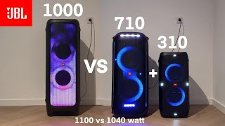 JBL Partybox 1000 vs 710  310 Sound comparison test 🔊‼️ [upl. by Devol]