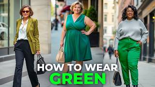 How to Wear GREEN Fashion Tips for Women Over 50 60 [upl. by Ivel]