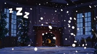 1950s cozy night with oldies playing in another room for relaxation sleep winter snowing sounds [upl. by Aieka]