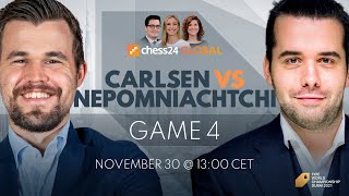 Carlsen  Nepomniachtchi  Game 4  World Chess Championship  Howell Houska Snare [upl. by Nivrac]