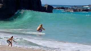 Attempting to Skimboard Waimea Shorebreak [upl. by Lleneg]