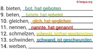 A1 A2 B1 B2 C1 Übungen Verb Präteritum Perfekt unregelmäßig irregular hat ist gemacht [upl. by Ylecara]