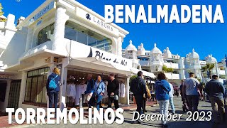 Benalmadena Torremolinos Sunshine Walking Tour Malaga Spain December 2023 4K [upl. by Horter]