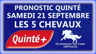 PRONOSTIC QUINTÉ DU SAMEDI 21 SEPTEMBRE 2024  PRIX DE LA GALERIE DES BATAILLES  PLAT  CHANTILLY [upl. by Assirim975]