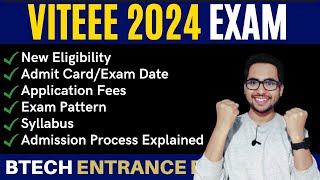 VITEEE 2024 Exam Date  Application Form Registration Eligibility Syllabus JEE 2024 VIT Vellore [upl. by Gaston682]