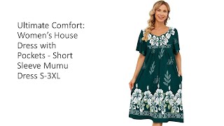 Ultimate Comfort Women’s House Dress with Pockets  Short Sleeve Mumu Dress S3XL [upl. by Helbonnas605]