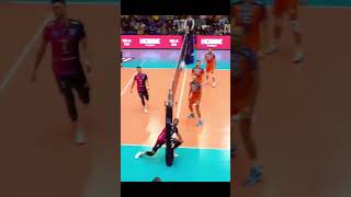 great pass behind the net😧Volleyball [upl. by Ramin]