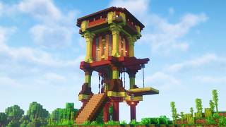 Minecraft How to build Jungle Watchtower  Tutorial [upl. by Bridgette504]