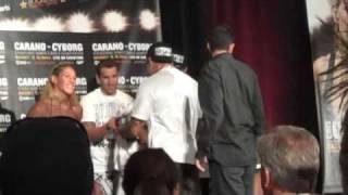 Gina Carano amp Cris Cyborg Weigh In [upl. by Noli]