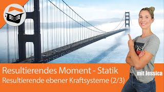 Resultierendes Moment bestimmen  Statik  Resultierende ebener Kraftsysteme 23  Einfach erklärt [upl. by Atilegna]