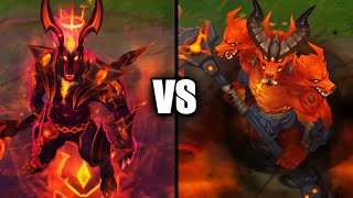 Nightbringer Nasus vs Infernal Nasus Skins Comparison League of Legends [upl. by Zamora]