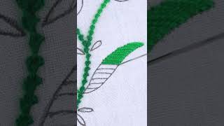 🍃🌿 Leaves embroidery tutorial shorts embroidery diy satisfying cute viral trending easy [upl. by Ahtis]