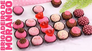 BRIGADEIRO DE MORANGO PERFEITO OU BICHO DE PÉ 6 MODELOS COM APENAS 1 MASSA  Cremoso e econômico [upl. by Nhguavad]