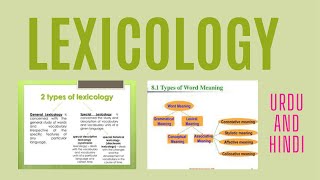 Lexicology Lexicology as a branch of linguistics Types of Lexicology Word Meanings [upl. by Swec]