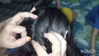 ASMR checking lice and nits andhunting lots of nitspart1 [upl. by Renrut926]