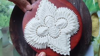 How to make Nokshi Pitha design।।Nokshi Pitha recipe।।Full Pitha design।।youtube subscribe [upl. by Linad]