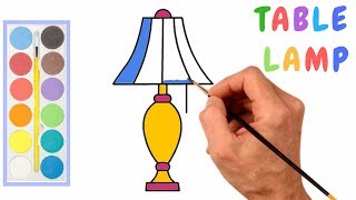 How to Draw a Table Lamp Colouring Pages  coloring step by for kids drawing easy best [upl. by Amaj655]