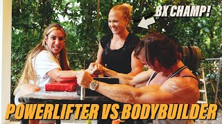 8x WORLD ARMWRESTLING CHAMP VS POWERLIFTER amp BODYBUILDER  STEFI COHEN KRISTEN NUN  SARAH BACKMAN [upl. by Eninahs]