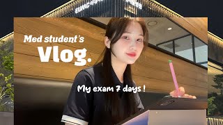 eng 의대생 Vlog  다들 시험기간일 것 같아서 드디어 시험기간 일주일 브이로그 [upl. by Hploda]