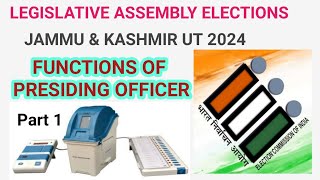 Duties of Presiding Officer  Functions of Presiding Officer  JK UT Assembly Elections [upl. by Stoddard]