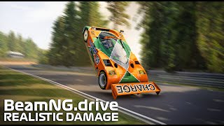 NURBURGRING Jump Compilation BUT With REALISTIC DAMAGE  BeamNG Drive [upl. by Dutch]