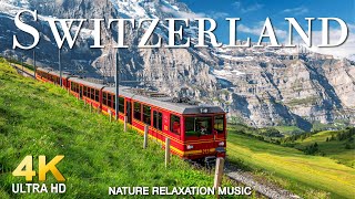 FLYING OVER SWITZERLAND 4K UHD  Relaxing Music Along With Beautiful Nature Videos  4K Video HD [upl. by Benni]