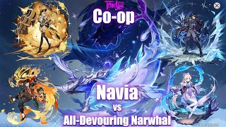 Random coop Navia Gaming Wriothesley amp Kokomi vs All Devouring Narwhal [upl. by Elinet]