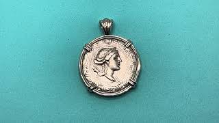 Greek Goddess Artemis Tetradrachm Coin Pendant [upl. by Eninnej808]