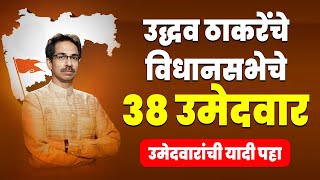 उद्धव ठाकरे यांचे विधानसभेचे ३८ उमेदवार हे असतील  Uddhav thakre Sivsena  Vidhansabha Election [upl. by Danit565]