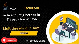 Core Java part118  activeCount method in Thread class in Java in hindi java [upl. by Akcirederf]