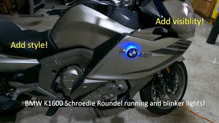 BMW K1600 GTL Schroedie roundel lights DIY  How to add more visibility and style to your bike [upl. by Lesig635]