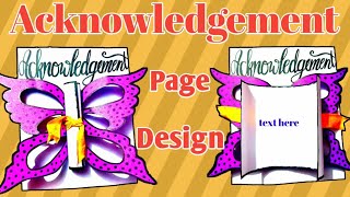 How to make acknowledgement page for project file school projects ideas [upl. by Silvanus452]