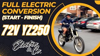 FULL 72V YZ250 Electric Dirt Bike Conversion EampC QS138 V3 Kit Installation [upl. by Yraht]