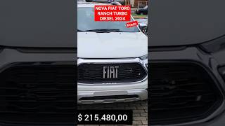 NOVA FIAT TORO RANCH TURBO DIESEL 2024 [upl. by Eiclud]