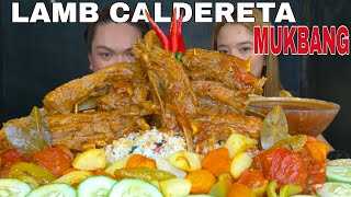 LAMB CALDERETA MUKBANG  MUKBANG PHILIPPINES  FILIPINO FOOD [upl. by Dumm315]