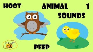 Animal sounds cartoon for kids toddlers children to learn First words flash cards [upl. by Adnale546]