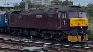 47245 Pulling Riviera Stock to Carnforth Steamtown Departure from Crewe merseytrainspotter0685 [upl. by Eidoj]