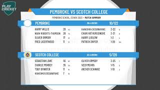 Adelaide Schools  1st XI Div 1 Sat Afternoon Pool A  Rd6  Pembroke v Scotch College [upl. by Pammy]